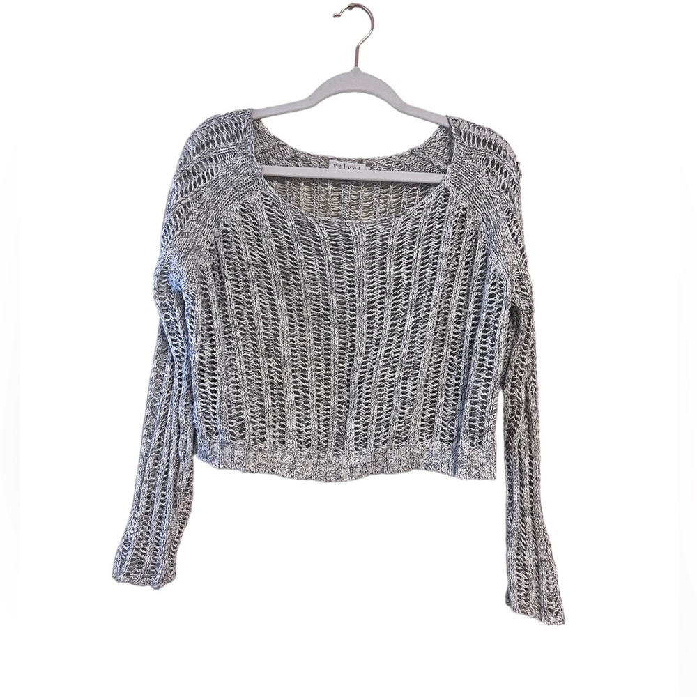 Velvet By Graham & Spencer Knit Sweater Gray Size M